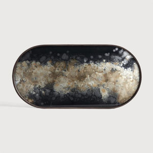 Highest Quality <b>Large</b> Size Home and Hotel Food Dessert Serving <b>Tray</b> Attractive Design Customized Shape Horn Metal <b>Tray</b> - Product Image 2