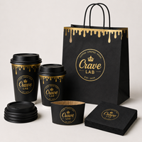 Gobelet à Café en Papier Jetable à Emporter Simple ou Double Paroi avec Couvercle, 8oz, 12oz, 16oz, Personnalisé avec Impression de Logo pour Café