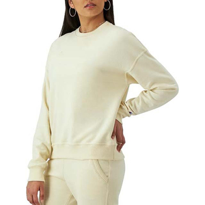 New Arrival Women's Casual Cotton Fleece Hoodies Sweatshirts Loose Fit <b>Crewneck</b> with Ribbed Cuffs Hem Breathable 360g for Winter - Product Image 3