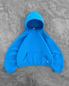 Sudadera con capucha con corte corto de peso pesado, ropa de calle personalizada, sudaderas con capucha con dobladillo crudo personalizado, sudadera con cremallera y punto de contraste de color sólido - Product Image 4