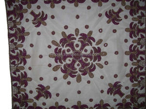 Mantel de mesa de tela de red cuadrada con bordado de cuentas, mantel de lujo indio hecho a mano para eventos de comedor y venta al por mayor - Product Image 2