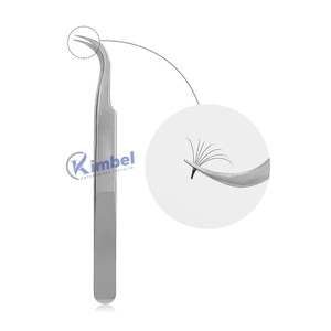 Vente en gros de pincettes d'extension de cils professionnelles, en acier inoxydable, courbées et solides - Product Image 1
