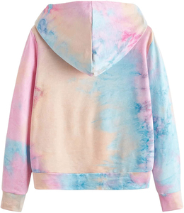 Pull à capuche en coton épais pour femmes couleur unie goutte épaule respirant Tie Dye Design lourd tricoté hiver avant - Product Image 2