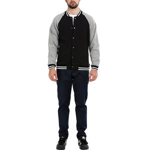 Custom Made Men's Premium Quality Fleece Varsity Jacket Solid Color with Stand CollegeBaseballjacket for men - Product Image 5