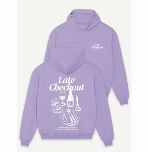 Sudadera con capucha de algodón de gran tamaño personalizada Sudadera morada Late Checkout Heavy Oversized - Product Image 1