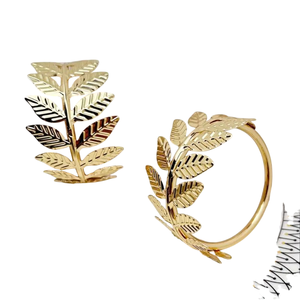 Luxury Gold Ripple Napkin Rings <b>Set</b> Of 4 Modern <b>Square</b> Metal Napkin Holders For Elegant Wedding & Hotel Dining Table Decoration - Product Image 5