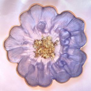 Posavasos de resina floral Juego de posavasos de Arte de resina epoxi y ágata azul único para amantes del té - Product Image 3