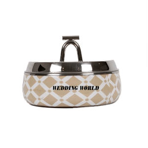 <b>Sticker</b> Design Metal hotpot Nice Quality Handmade Designer Casserole Round Shape Luxury New Metal Food Warmer - Product Image 1