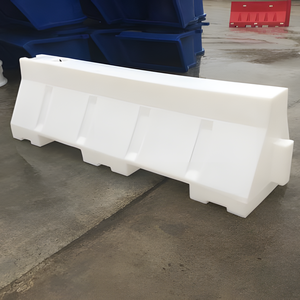 Barrière de sécurité routière en PVC blanc 150 x 50 x 50 cm - Product Image 2