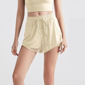 Shorts Deportivos Hawk Eye 2025 de Cintura Media con Cordón Ajustable, Transpirables, de Mezclilla Lavada, Spandex/Algodón 2 en 1, para Mujer, para Entrenamiento y Running, de Doble Capa - Product Image 2