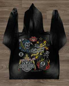 Custom Streetwear Cropped Washed Hoodies Men's <b>Black</b> 100% Cotton 500gsm Heavyweight Oversized <b>Zip</b> up Dtg Print Washed <b>Hoodie</b> - Product Image 2