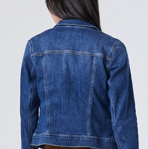 Veste en jean multicolore décontractée pour femmes Streetwear d'été à séchage rapide avec décoration de bouton étiquette personnalisée confortable - Product Image 4