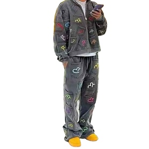 Lightweight Hooded Eco Friendly Casual Solid Custom Logo 100% Cotton High Quality Customizable <b>Embroidery</b> Tracksuit - Product Image 4