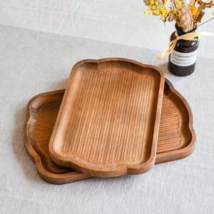 Meilleur plateau de service moderne en bois de manguier avec finition laquée, combo charcuterie et vaisselle pour bureau/table - Product Image 2