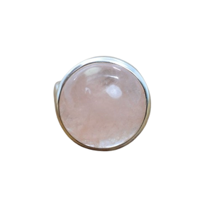 Anillo clásico de estilo bohemio para mujer, joyería de plata, Plata de Ley 925, piedras preciosas de cuarzo rosa, anillo hecho a mano, regalo para el amor - Product Image 1