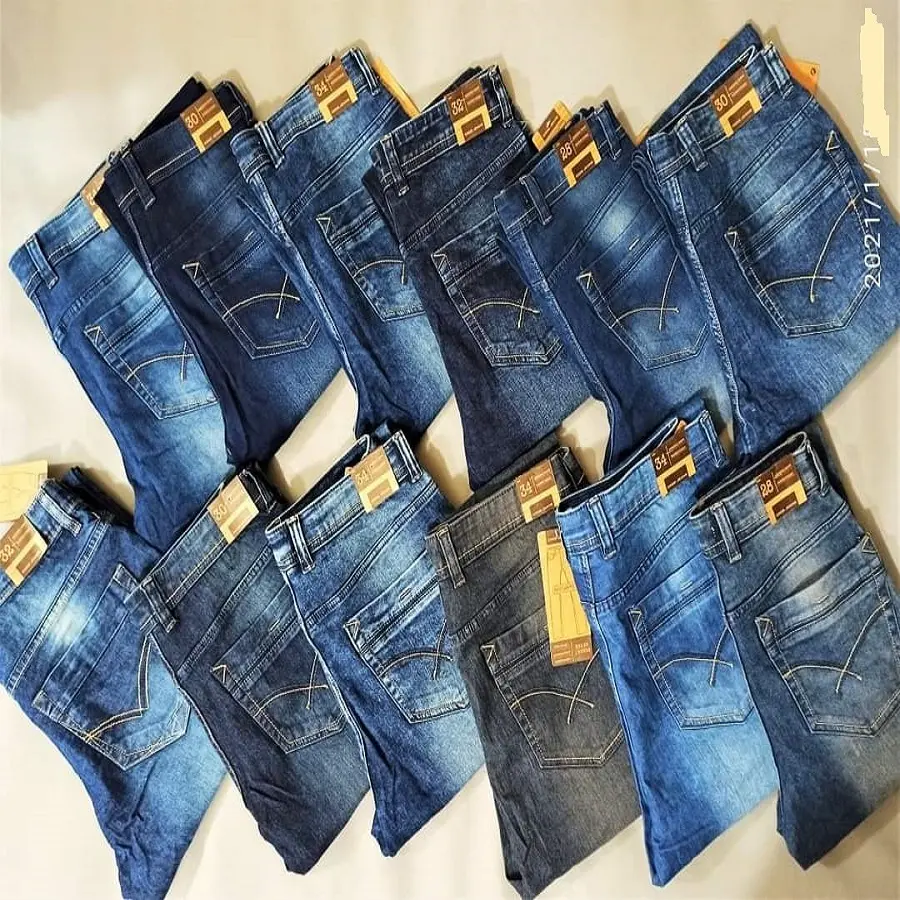 Celana Jeans Denim Bermerek Pria Bergaya 2022 Slim Fit Skinny Blue Jeans Pria Stok Grosir Harga Murah Jeans Harga Rendah