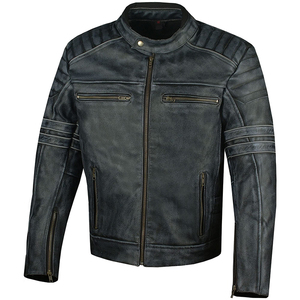 Vestes en cuir de vachette simples de style classique pour hommes à vendre Veste en cuir chaude rembourrée à la mode rétro pour hommes - Product Image 1