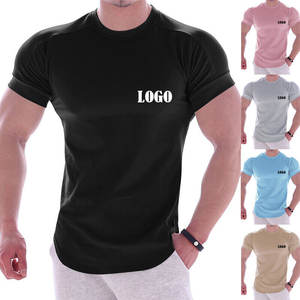 Camisetas de gimnasio de manga corta para hombre superventas, ropa de fitness informal de alta calidad con logotipo personalizado, transpirable y patrón sólido - Product Image 5