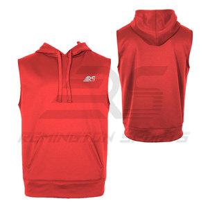 เสื้อฮู้ดแขนกุดสำหรับผู้ชายเสื้อฮู้ดแขนกุดสีพื้นผลิตจากปากีสถาน - Product Image 4