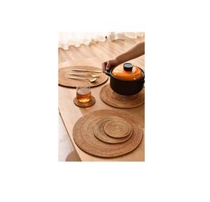 ชุดที่รองแก้วหวายสานด้วยมือถาดรองแก้วและแผ่นรองแก้วสำหรับดื่มแก้ว - Product Image 2