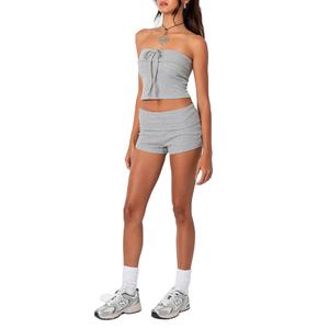 Shorts Deportivos de Verano para Mujer, Cintura Ancha, Estilo Casual, Ajustados, de Algodón Acanalado, de Tiro Bajo, Plegables, para Yoga, 2026 - Product Image 3