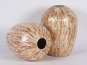 Más vendidos HNH Craft Round Mother of Pearl Florero de mesa moderno Diseño OEM Personalizar Hecho a mano Vietnam al por mayor - Product Image 4