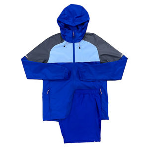 Coupe-vent en nylon léger à fermeture éclair à séchage rapide personnalisé 2 pièces à capuche coupe-vent veste de survêtement et ensemble court pour hommes vêtements d'hiver - Product Image 6