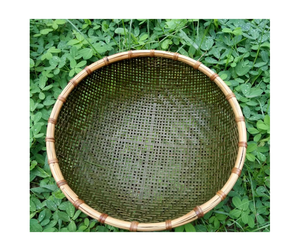 Panier de vannage en bambou rustique du Vietnam grand bol rond de plateau de riz tissé fait à la main avec des Options de taille multi - Product Image 2