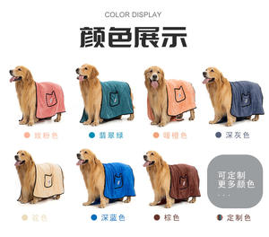 Toalla de Fibra de 400GSM para Perros, Suave, Absorbente y de Secado Rápido, Directo de Fábrica, con Bolsillo para Limpieza y Aseo - Product Image 3