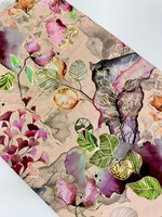 Tissu d'impression numérique FLora de super qualité, toucher doux, largeur 44 pouces, parfait pour la fabrication de saris et de robes OEM à des prix abordables