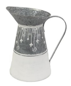 Jarra de agua de metal galvanizado estilo granja hecha a mano, recipiente saludable con caño de cobre y mango para fiestas - Product Image 4