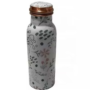 Bouteille d'eau en cuivre pur réutilisable écologique imprimée personnalisée de haute qualité avec couvercle emballage de qualité supérieure pour les fêtes de camping - Product Image 5