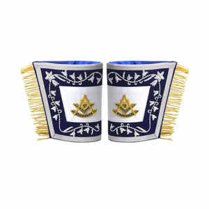 Bordado a mano masónico hecho a medida Regalia Cuff bordado táctico Masonic Regalia Gauntlets para la venta - Product Image 6