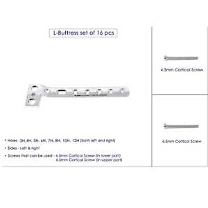 Juego de Instrumentos de Implantes de Fijación Ósea Ortopédica, Placa de Refuerzo de Acero Inoxidable Veterinaria de 4-5 mm, Juego de 16 Piezas - Product Image 3