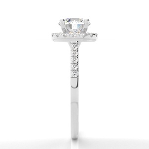 Ensemble de bague de fiançailles et de proposition de mariage en diamant de laboratoire de 1 carat, taille brillant classique, solitaire, or blanc 18 carats, couleur E, clarté VS1 - Product Image 3