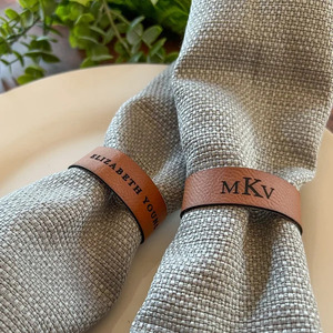 ห่วงรัดผ้าเช็ดปากหนังสีน้ำตาลทนทานและทนทานของตกแต่งโต๊ะและอุปกรณ์เสริมสำหรับงานปาร์ตี้ - Product Image 6