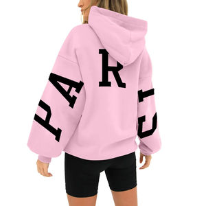 OEM/ODM sudaderas con capucha de gran tamaño para mujer estilo holgado pulóver Streetwear Sudadera con capucha suave y cómoda tela de lana logotipo personalizado - Product Image 2