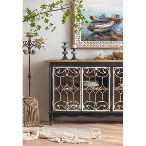 Modern Industrial Farmhouse <b>Sideboard</b> Storage Dining Room Furniture Durable Eco-Friendly Wrought Iron Door Home Bar Bathroom - Product Image 4