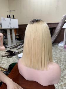 Bone Straight Vietnamese Wigs Blonde Dark Root Hair Extensions Super Double Drawn Wig Natural Unprocessed Virgin Human Hair Wig - Product Image 3