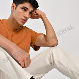 Camiseta de Punto Extra Grande para Hombre, 100% Algodón, Super Pesada, 250 g/m², Cuello Redondo Simulado, Logotipo Frontal, Diseño Liso, Venta al Por Mayor - Product Image 6