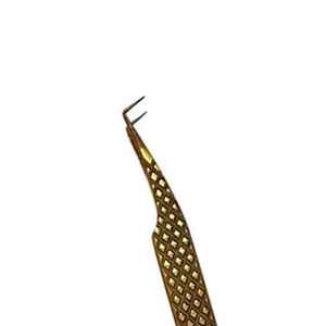 Pince à épiler d'isolement d'extension de cils en acier inoxydable rose professionnelle à 90 degrés pinces à épiler avec breloques - Product Image 2