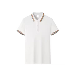 Cómodo algodón de secado rápido para hombre para polo con logotipo personalizado patrón sólido manga corta para deportes Oficina viajes al aire libre - Product Image 1