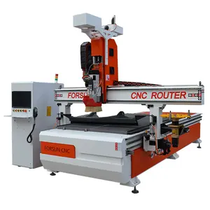 19%Discount!4*8ft ATC Wood CNC Router Machine 1325 CNC Router for Furniture equipments with loading and uploading system