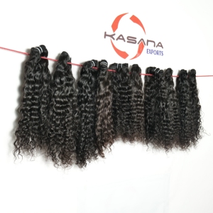 Naturel Bouclés Vierge Vietnamien Cuticule Aligné Traitement Aucun Tissage machine double trame profonde vague tissage pas cher Cheveux Humains - Product Image 3