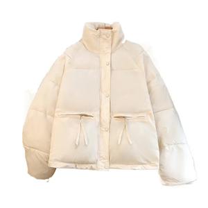 Nueva moda de invierno, abrigo ligero de algodón añadido, chaqueta acolchada gruesa de ajuste holgado recortada para mujer - Product Image 2