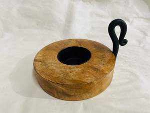 Bougeoir rond en bois de style bohème pour bougies chauffe-plat et bougies chauffe-plat pour les occasions de mariage et de Noël - Product Image 5