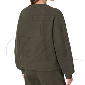Sweat-shirts pour femmes personnalisés pour l'hiver, pull-over 100% coton respirant avec logo sur le devant - Product Image 2