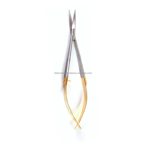 Tijeras de Microcirugía Castroviejo de 4.5 Pulgadas, Extra Afiladas, Rectas, de Acero Inoxidable, Acción Manual por Resorte, Clase II Quirúrgicas - Product Image 1