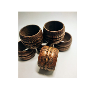 Anneaux de serviette 6pcs restaurants de couleur bois naturel utilisent pour une taille personnalisée à la main pour au mieux l'emballage des articles de fête - Product Image 1