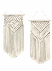 Décoration murale suspendue en fil bicolore Art élégant en fibre esthétique pour un style intérieur moderne, bohème ou rustique - Product Image 6